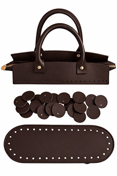 BD fold yarn Pullu Bag Bitter Brown Knitting Kit Leather Kit Knitting Kit