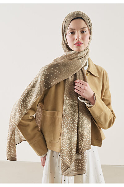 Fresh Șal din ramie cu model elegant, tip nurcă.