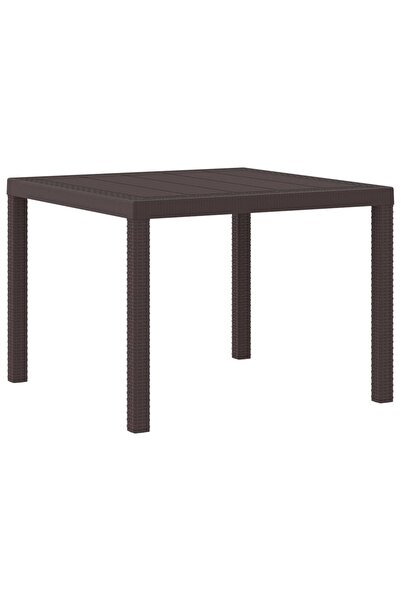 vidaxl Masă de Grădină Maro 100 x 100 x 73 cm poliratan