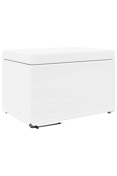 vidaxl White Stool 61 x 41 x 40 cm Eco- Leather and laminated wood