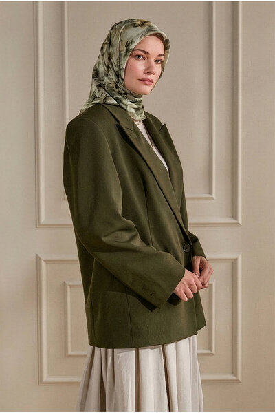 SilkTouch Light Green Botanical Pattern Organic Scarf