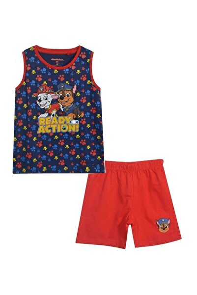 PAW PATROL Pajama, cotton, Ready for action, navy blue with red