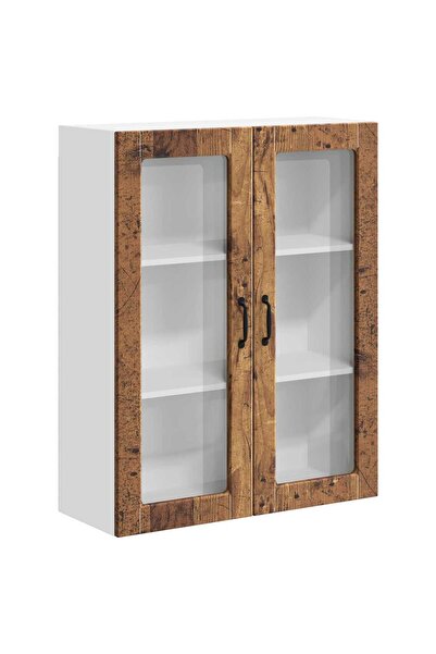 vidaxl Dulap suspendat de bucătărie cu ușă Lemn vechi 80 x 31 x 100 cm