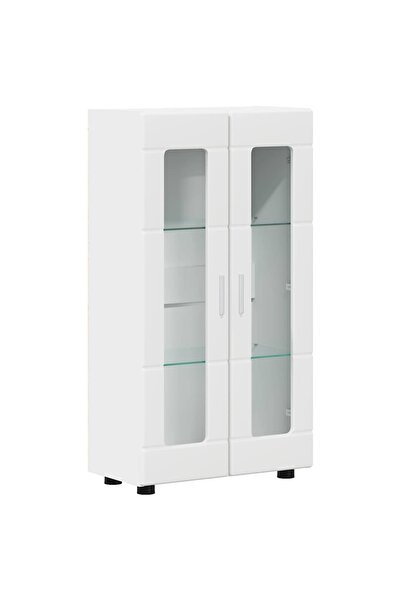 vidaxl Bufet cu raft FLORIN Alb 55,5 x 29 x 103 cm Lemn compozit