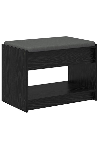 vidaxl Bancă pentru hol cu pernă cu raft Stejar Negru 63 x 38 x 45 cm