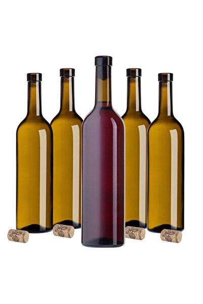 KADAX 10 pcs Glass Bottles for Wine Liqueurs Wine Bottle 0.75L 750ml + Corks