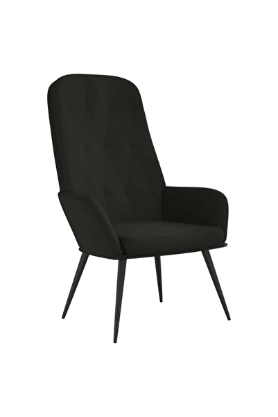 vidaxl Scaun de relaxare, negru, catifea
