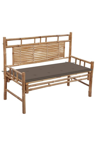 vidaxl Bancă de grădină cu pernă, 120 cm, bambus