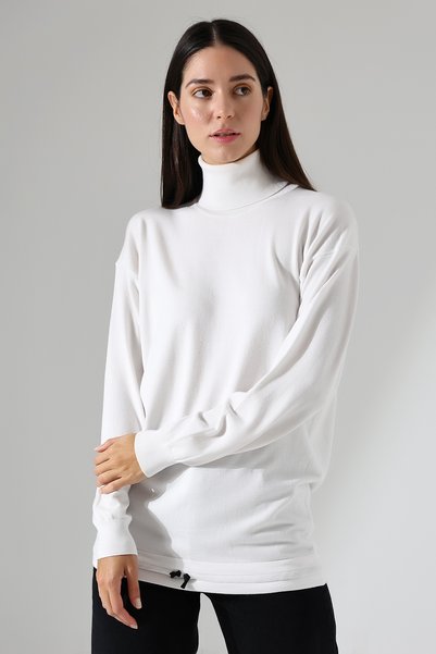 Lavinza Long Sleeve Drawstring Turtleneck Knitwear Sweater Relaxed Fit Casual Stylish Women's Sweater