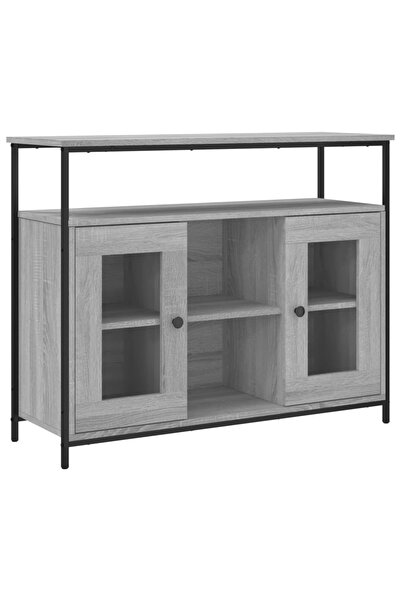 vidaxl Servantă, gri sonoma, 100x35x80 cm, lemn compozit