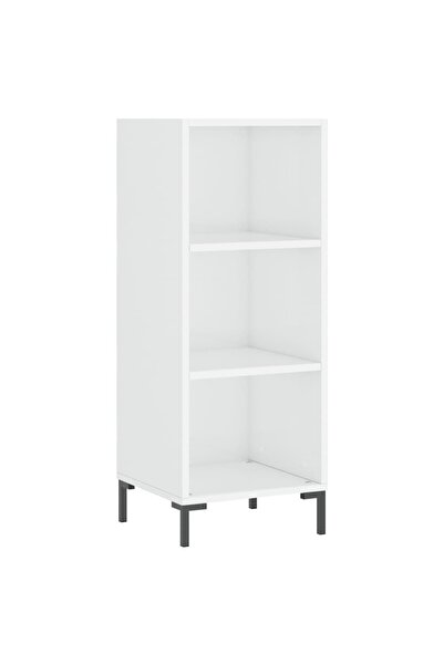 vidaxl Servantă, alb extralucios, 34,5x32,5x90 cm, lemn compozit