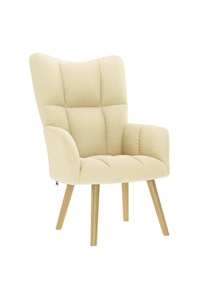 vidaxl Scaun de relaxare, crem, material textil