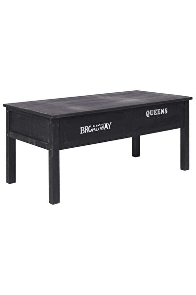vidaxl Coffee table, black, 100 x 50 x 45 cm, wood