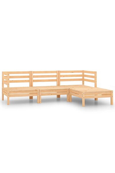 vidaxl Set mobilier relaxare de grădină, 4 piese, lemn masiv de pin