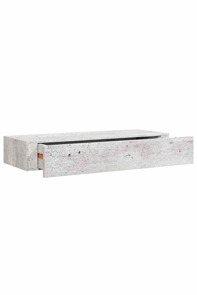 vidaxl Dulap de perete cu sertar, gri beton, 60x23,5x10 cm, MDF