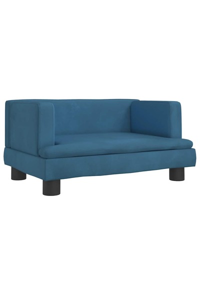 vidaxl Canapea pentru copii, albastru, 60x40x30 cm, catifea