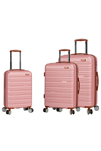 Madisson Trolley set SW33803, ABS, locking, 4 Double Panel wheels, 3 pieces, ...