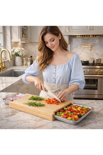 ideal STORE Tocător din bambus cu recipiente integrate