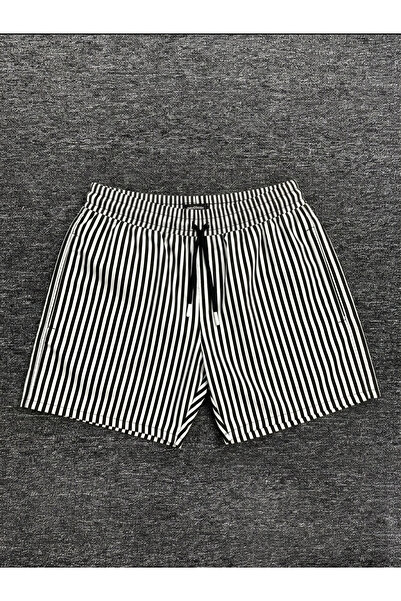 Toptantekstilcim Çizgili Desenli Deniz Şortu