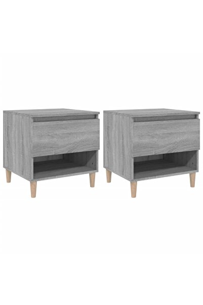 vidaxl Noptiere, 2 buc., gri sonoma, 50x46x50 cm, lemn prelucrat