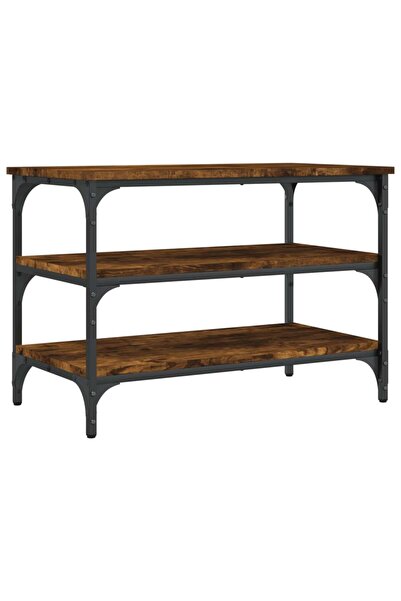 vidaxl Bancă de pantofi, stejar fumuriu, 70x38,5x49 cm, lemn prelucrat