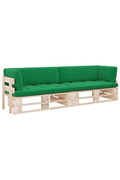 vidaxl 2-seater pallet sofa with cushions, treated pine wood