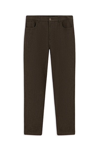 Abdullah Kiğılı بنطلون تشينو قماش كانفاس مخلوط بالليوسيل بقصة قياسية وقصة عاد...