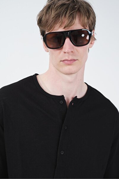 GIESTO lejer din material subțire CĂMAȘĂ NEAGRĂ