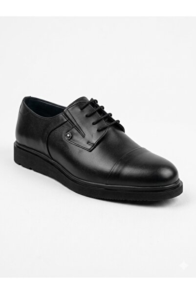 TAHİR TÜRK 920 Black Lace-Up Genuine Leather Casual Men's Shoes