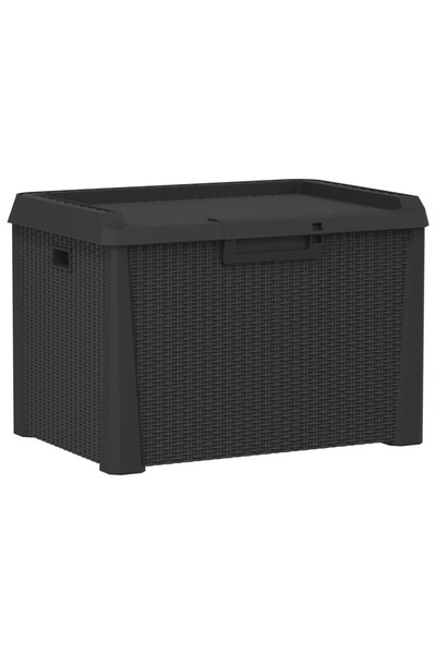 vidaxl Cutie de depozitare pentru grădină, antracit, 125 L, PP