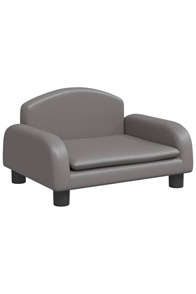 vidaxl Canapea pentru copii, gri, 50x40x30 cm, piele ecologică