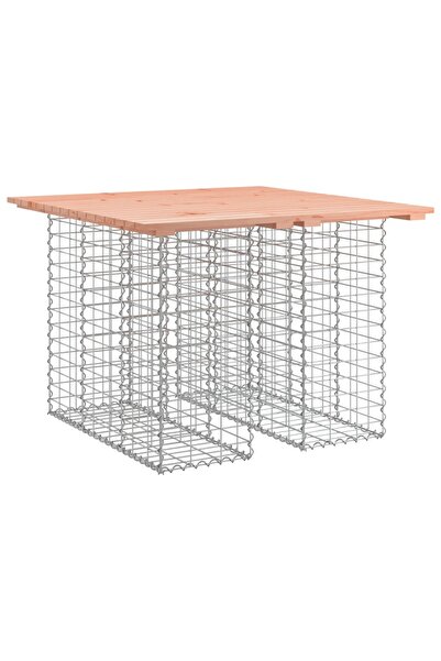 vidaxl Garden table with gabions, 100x102x72 cm, solid Douglas fir wood