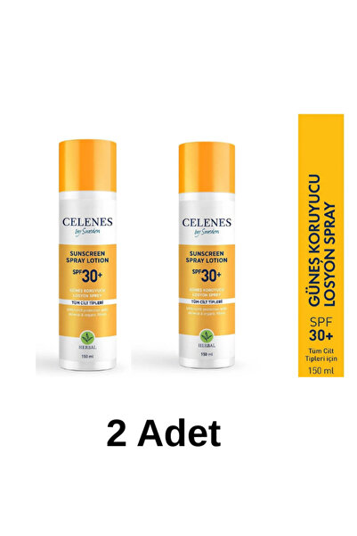Celenes by Sweden Güneş Koruyucu Losyon Sprey Spf+30 150 ml 2 Adet