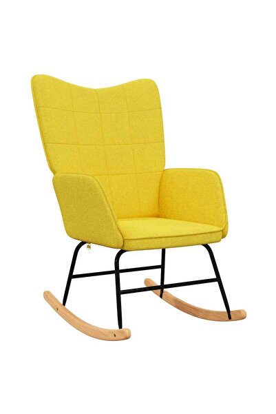 vidaxl Scaun balansoar, galben muștar, material textil