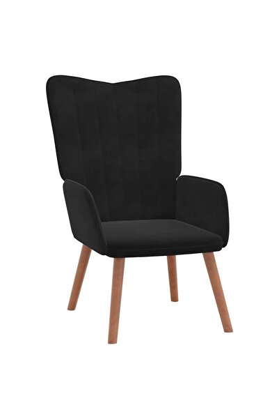 vidaxl Scaun de relaxare, negru, catifea