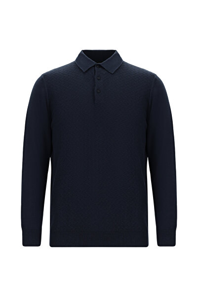 Abdullah Kiğılı Pulover din tricot din bumbac și cașmir, cu guler polo