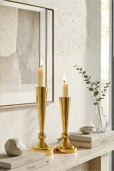 HOMİNG Ester Şamdan Mumluk 2'li Set