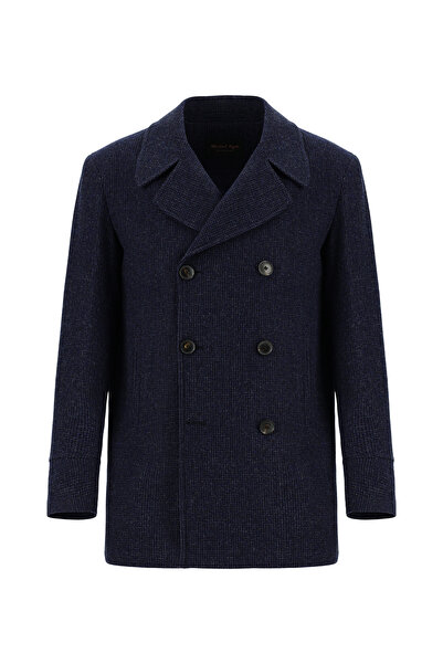 Abdullah Kiğılı معطف صوف منقوش مزدوج الصدر