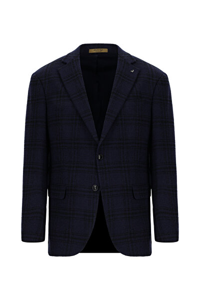 Abdullah Kiğılı 6 Drop Regular Fit Standard Cut Plaid Wool Jacket