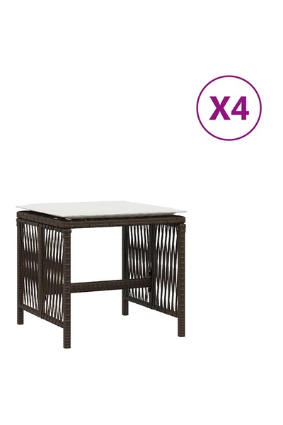 vidaxl Scaune de grădină cu perne, 4 buc., maro 41x41x36 cm poliratan