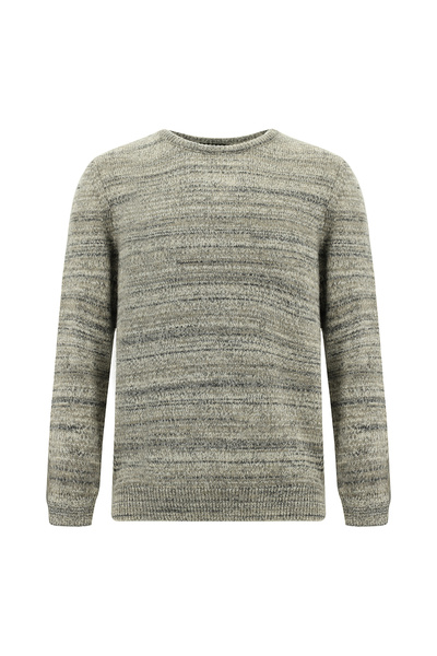 Abdullah Kiğılı Crew Neck Regular Fit Wool Patterned Knitwear Sweater