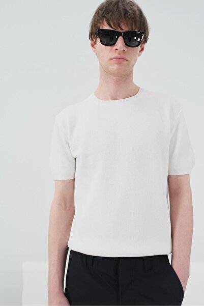 GIESTO Tricou din tricotaj cu fir texturat DOK texturat de vară