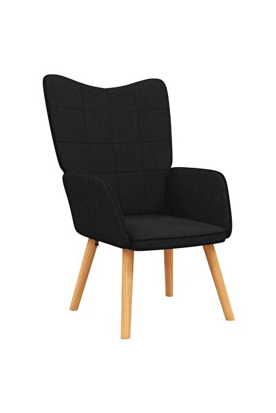 vidaxl Scaun de relaxare, negru, material textil