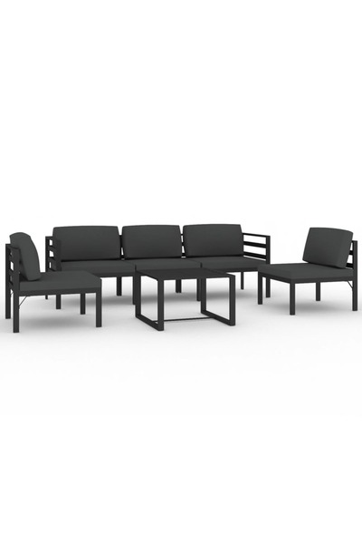 vidaxl Set mobilier de grădină cu perne, 6 piese, antracit, aluminiu