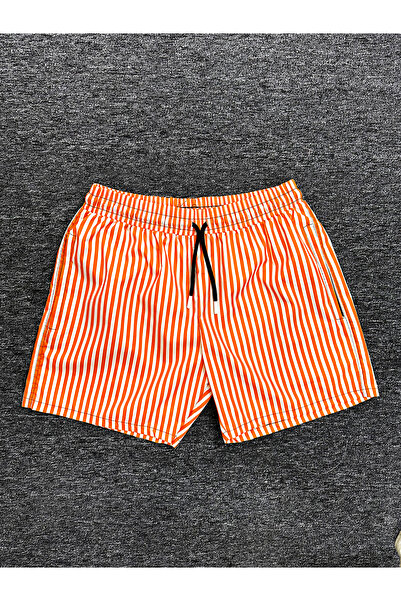 Toptantekstilcim Çizgili Desenli Deniz Şortu