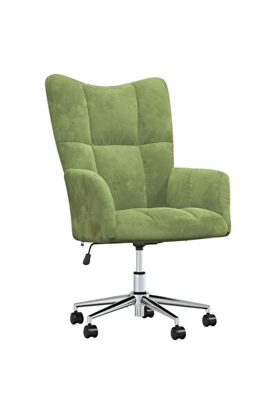 vidaxl Scaun de relaxare, verde deschis, catifea