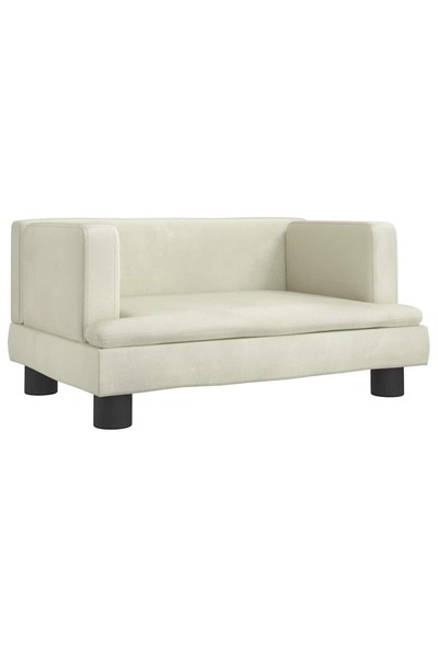 vidaxl Canapea pentru copii, crem, 60x40x30 cm, catifea