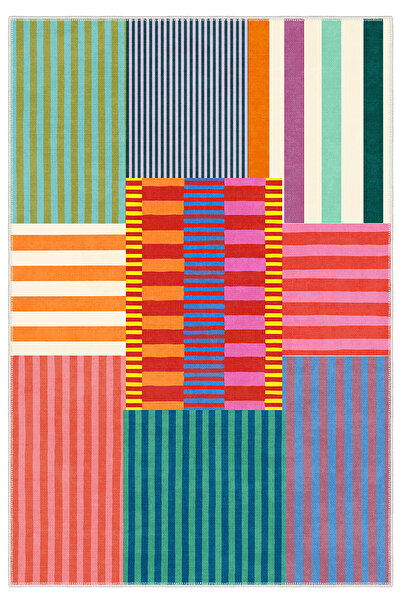 Homefesto Modern Dekoratif Yıkanabilir Kaymaz Taban Halı – İnce, Yumuşak Salo...