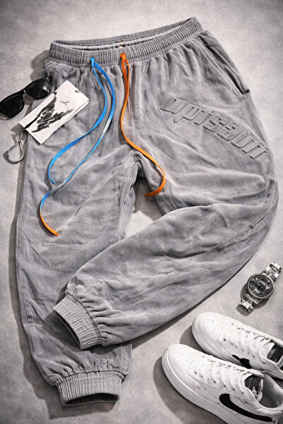 Generic Men’s Grey Casual Jogger Pants – Elastic Waist Streetwear Sweatpants ...