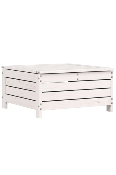 vidaxl Taburet de grădină, alb, 62x63,5x32 cm, lemn masiv pin